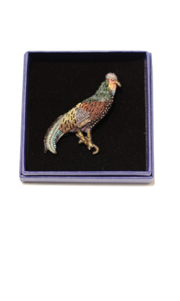 Trovelore Green Jungle Fowl brooch