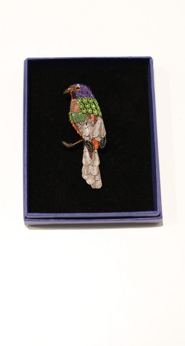 Trovelore Painted Bunting brooch